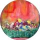 Radiant Peaks Oil Canvas Round Painting by Artist Debayan Kundu 32 Inches